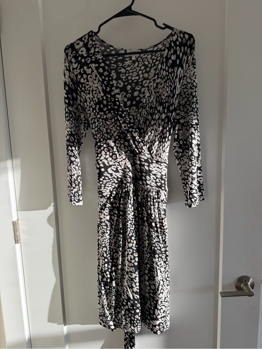 MaxMara Black & White Print Wrap Dress Size Large